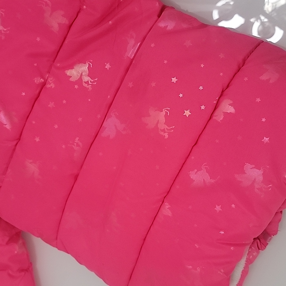 Limited Too hot pink iridescent unicorn puffer coat - Picture 8 of 10
